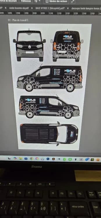 Preparation de la maquette graphique pour le vehicule Horus Connect