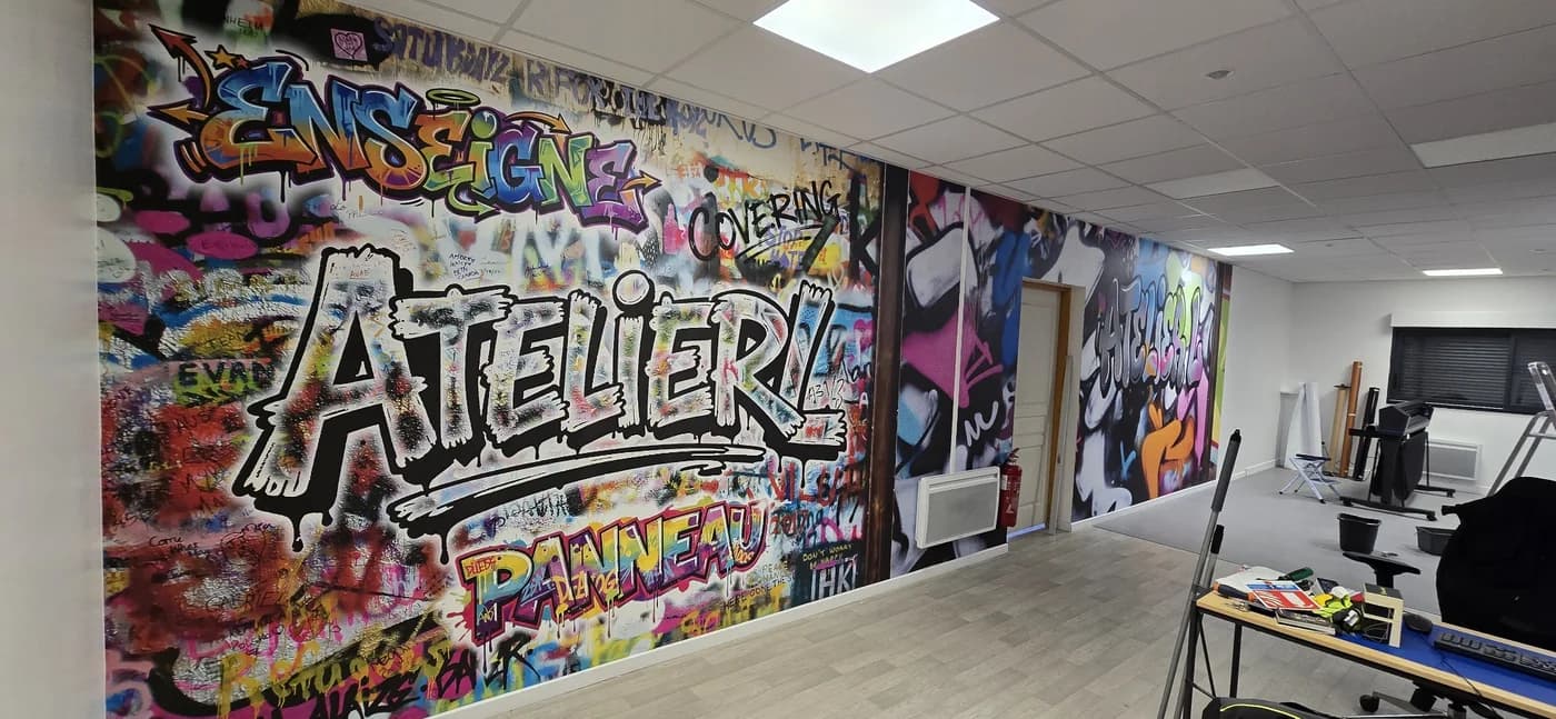 Bureau ATELIER L decore au papier peint imprime