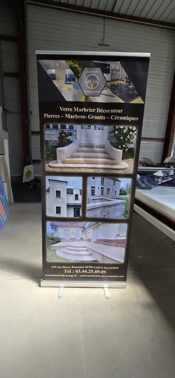 Roll-up evenementiel grand format Marbrerie Maximinoise